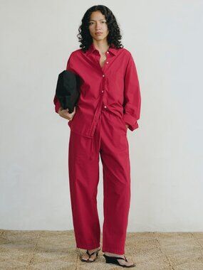 OZMA All Day Pant Organic Poplin Tomato Red Size S
